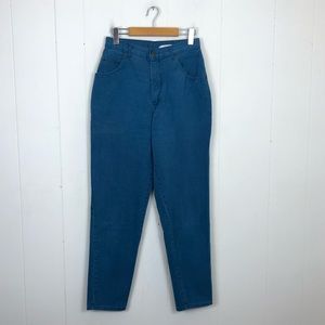Vintage High Waisted Teal Denim Jeans Sz 28